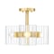 Designers Fountain Aries 15in 3-Light Brushed Gold Transitional Semi Flush Mount Light D284C-SF-BG - alternate 1
